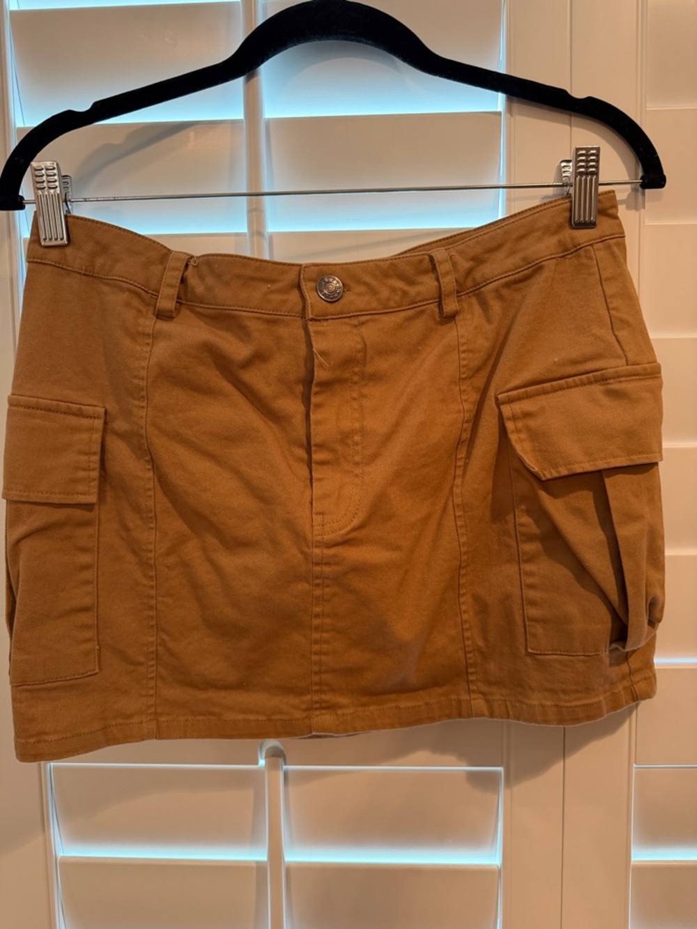 Blue Blush Tan Utility Mini Skirt